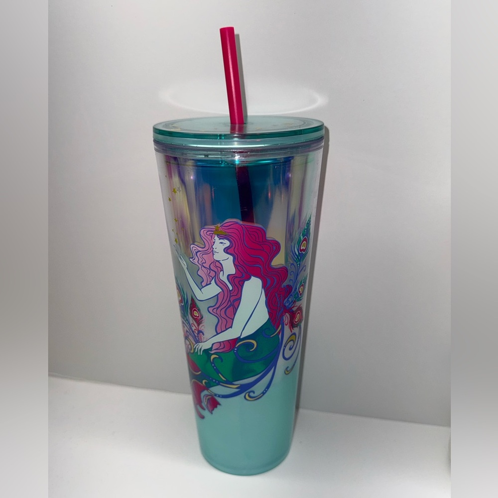 NEW Starbucks 2024 Holiday Iridescent Holographic Siren Shell Star Tumblers Set - Picture 3 of 5
